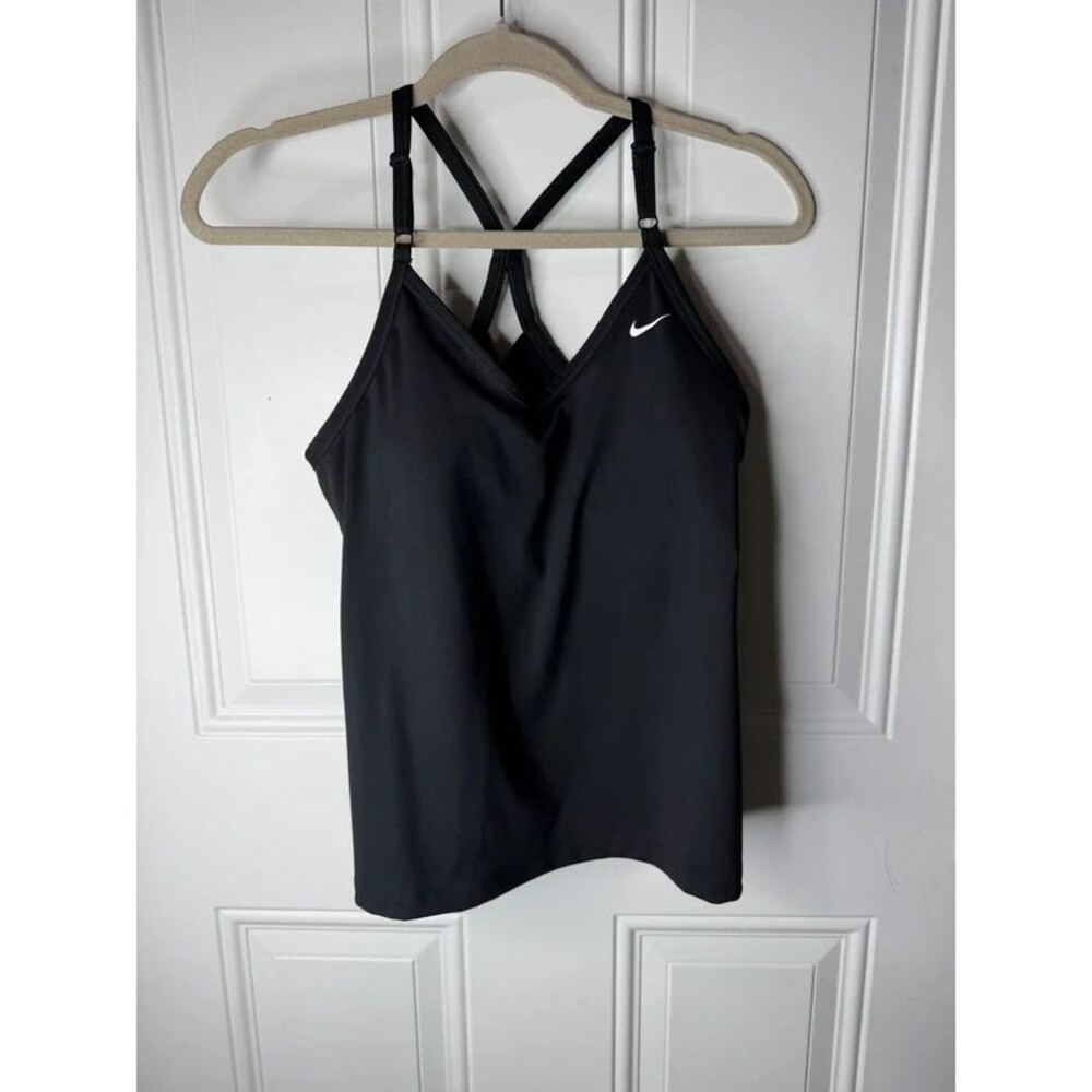 Nike Women’s Dri-FIT Black Strappy Cross Back Tank Top Size Large